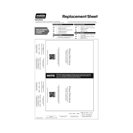 250 Warranty Sheets for Lifetime Warranty Claims